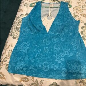 Blue Floral Women's Top